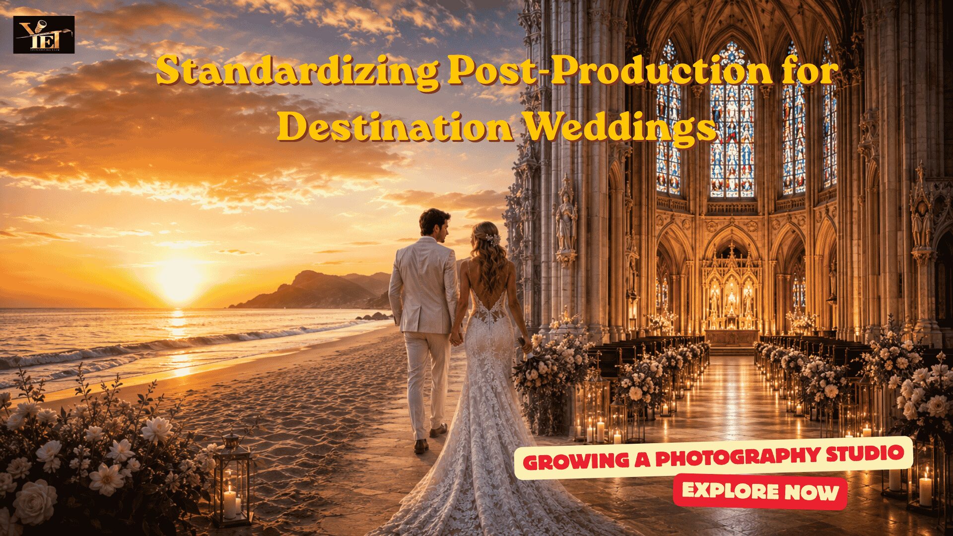 Destination Wedding Editing | From Sunset Beach to Historic Cathedral Destination Wedding Editing | From Sunset Beach to Historic Cathedral